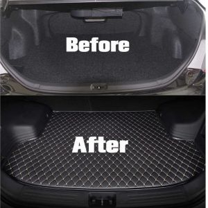 7D Car Trunk/Boot/Dicky PU Leatherette Mat for Creta Old  - Black